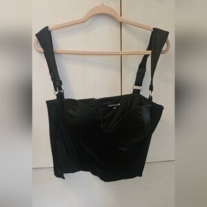 Dolls Kill P.OSTER GIRL Black Satin Bustier - 1x